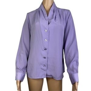 Pendleton Women Blouse Purple Buttons Down Long Sleeve size 8